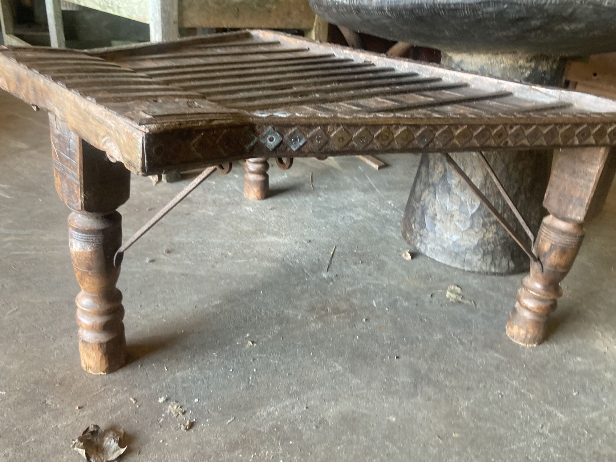 Two African carved hardwood tables, largest 72cm diameter 50cm high